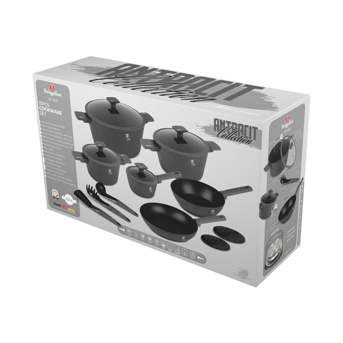 Berlinger Haus Set de casseroles 15 pièces matt Anthracite Collection  