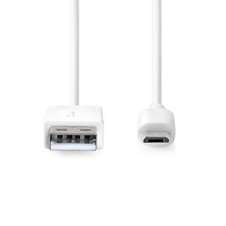 Nedis  Câble USB | USB 2.0 | USB-A mâle | USB Micro-B mâle | 480 Mbps | Nickelé | 1.00 m | Rond | PVC | Blanc | Boîte 