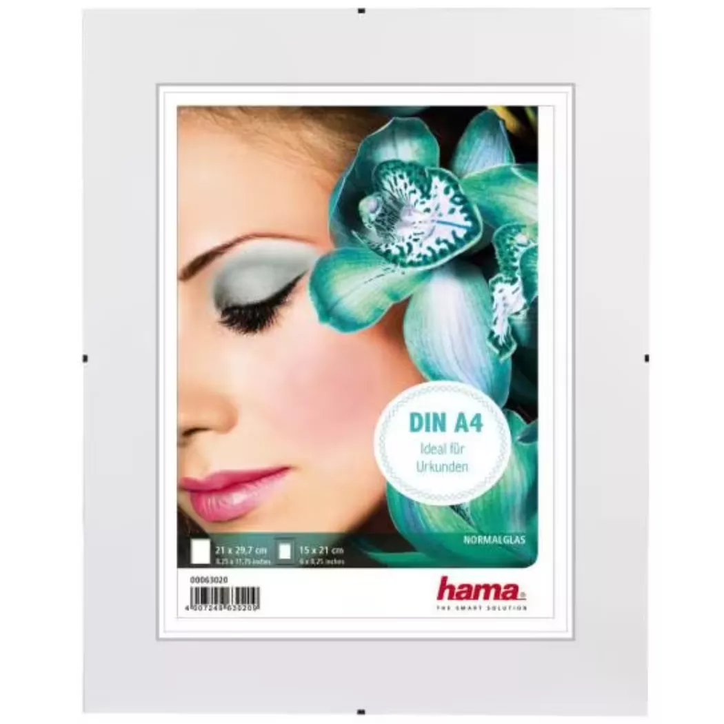 Hama Rahmenloser Bildhalter "Clip-Fix", Normalglas, 21 x 29,7 cm