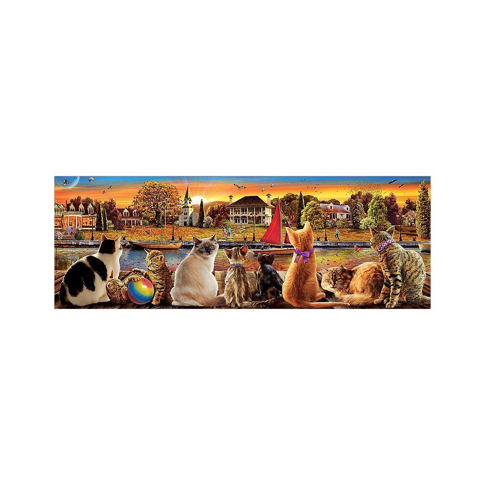 Educa  Panorama Puzzle 1000 Teile Katzen am Quai 18001 