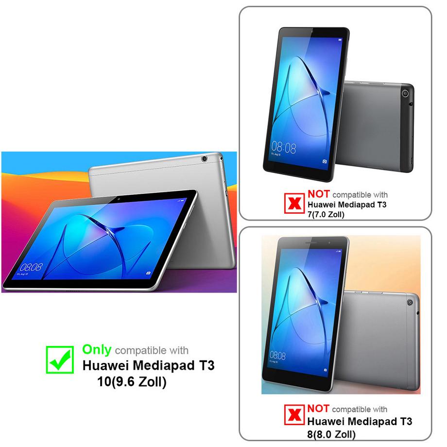 Cadorabo  Display Schutzglas für Huawei MediaPad T3 10 (9.6 Zoll) Schutzfolie 3er Pack 