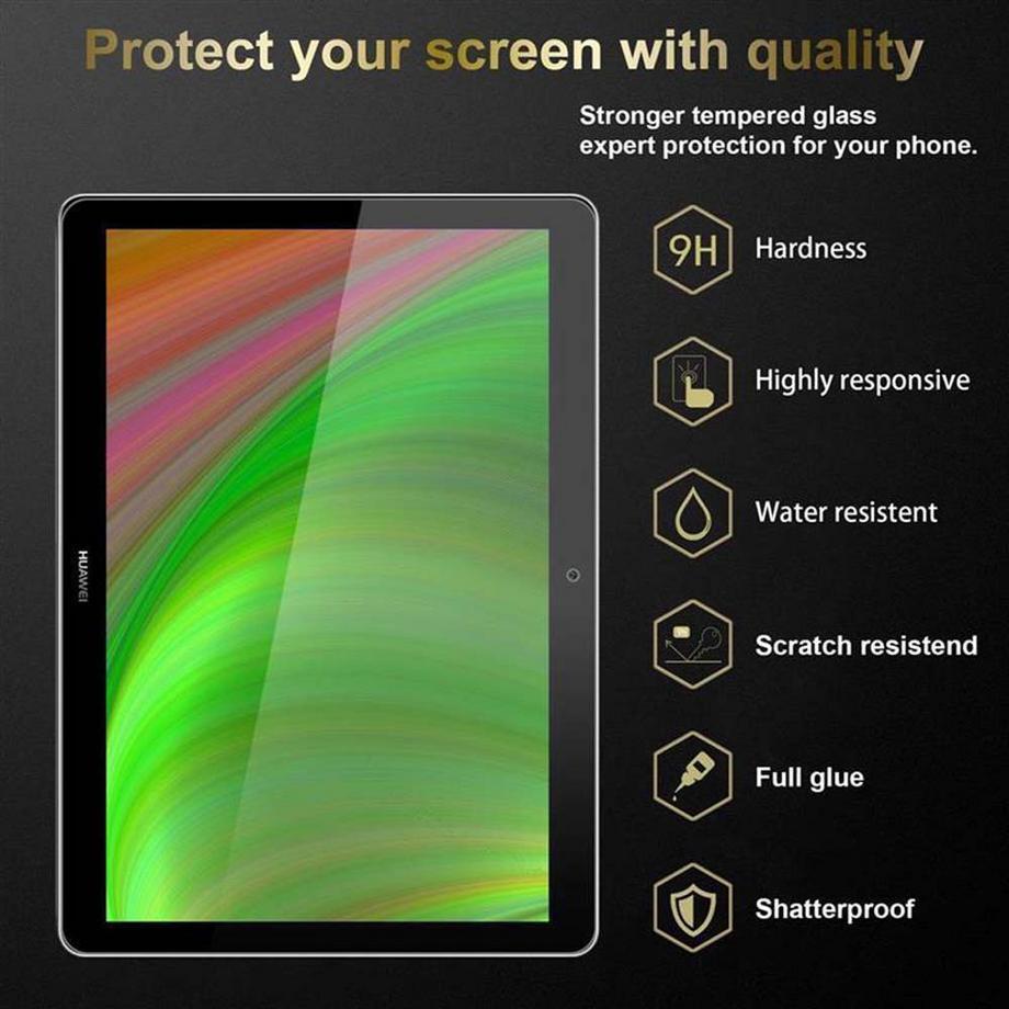 Cadorabo  Display Schutzglas für Huawei MediaPad T3 10 (9.6 Zoll) Schutzfolie 3er Pack 
