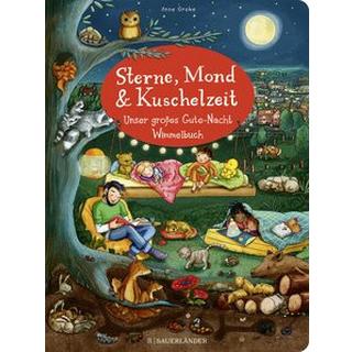 Sterne, Mond und Kuschelzeit. Unser großes Gute-Nacht-Wimmelbuch Grobe, Anne (Illustrationen) Gebundene Ausgabe 