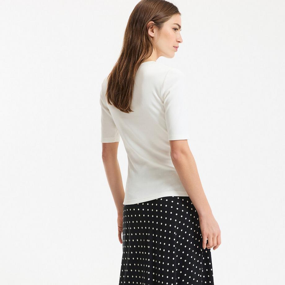 La Redoute Collections T-shirt a costine con scollo Henley  