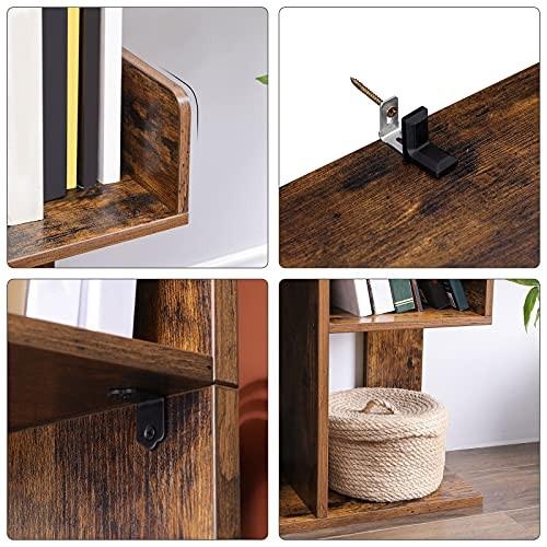 Pricenet Libreria a forma di albero con 8 scomparti, marrone rustico  