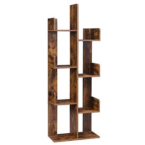 Pricenet Libreria a forma di albero con 8 scomparti, marrone rustico  
