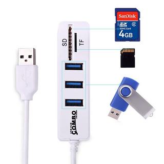 eStore  Lettore di schede di memoria mini USB 2.0 + hub USB, nero 