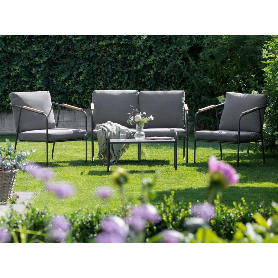 Beliani Set lounge pour jardin en Acier Industriel VEZZANA  