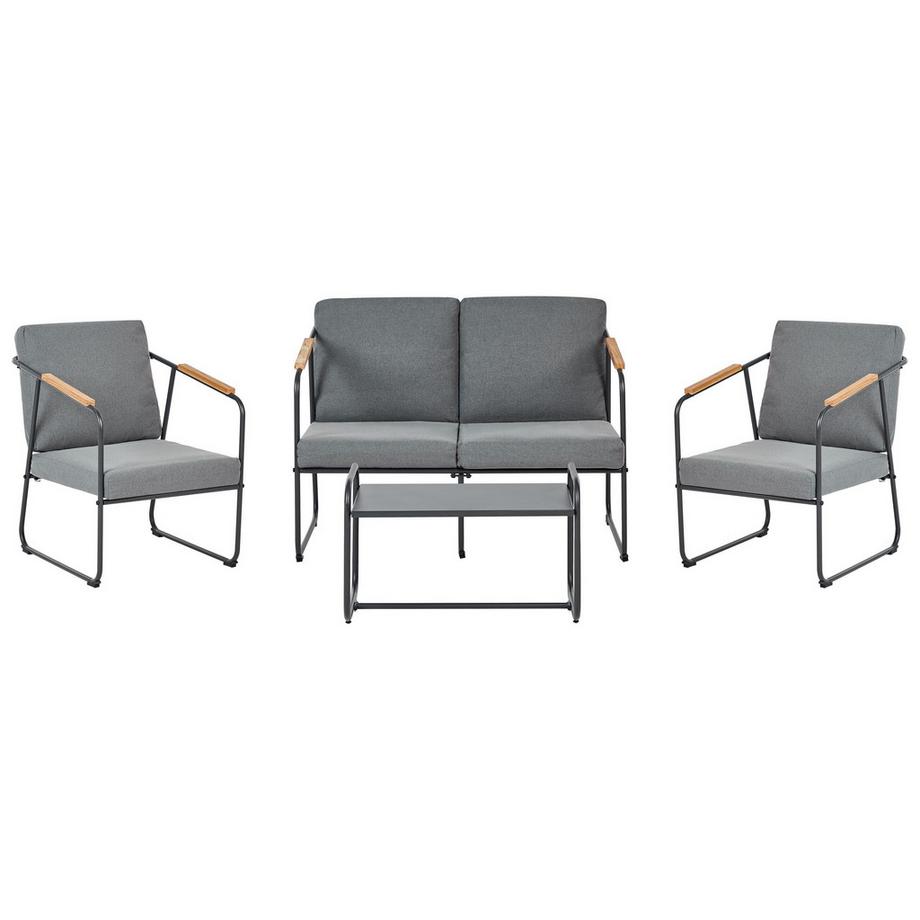 Beliani Set lounge pour jardin en Acier Industriel VEZZANA  