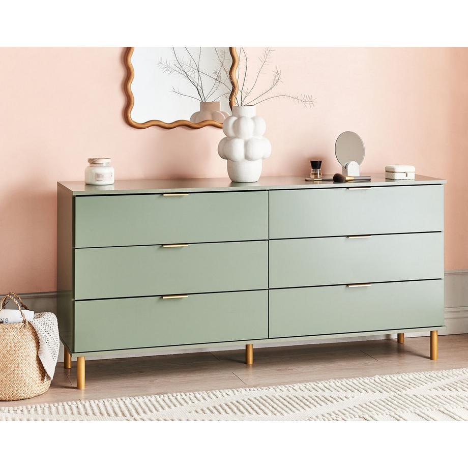 Beliani Kommode mit 6 Schubladen aus Faserplatte  WALPOLE  