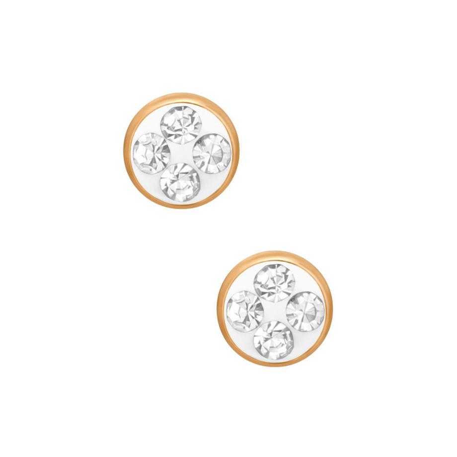 Maxte  Roséene ChirurgenstahlOhrstecker Rund  mit Kristall 