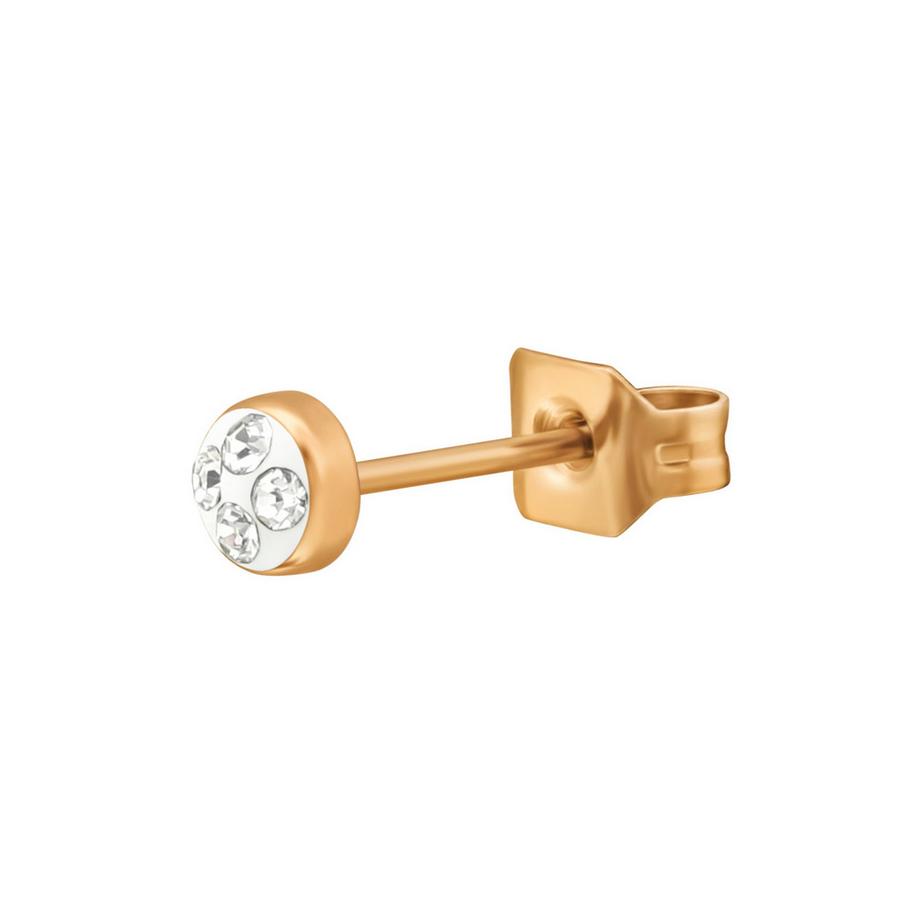 Maxte  Roséene ChirurgenstahlOhrstecker Rund  mit Kristall 