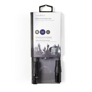 Nedis  Câble audio symétrique | XLR 3 broches mâle | XLR 3 broches femelle | Nickelé | 0,50 m | Rond | PVC | Gris foncé | Gaine en carton 