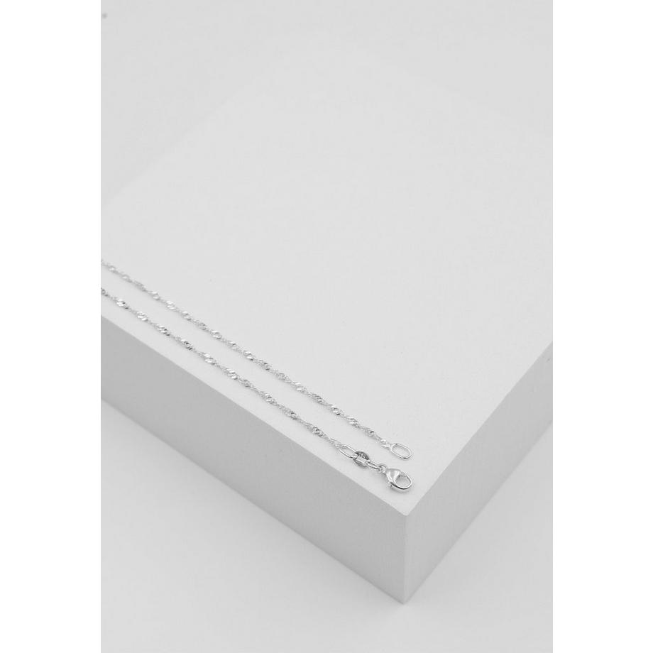MUAU Schmuck  Collier Singapour or blanc 375, 1,5mm, 38cm 