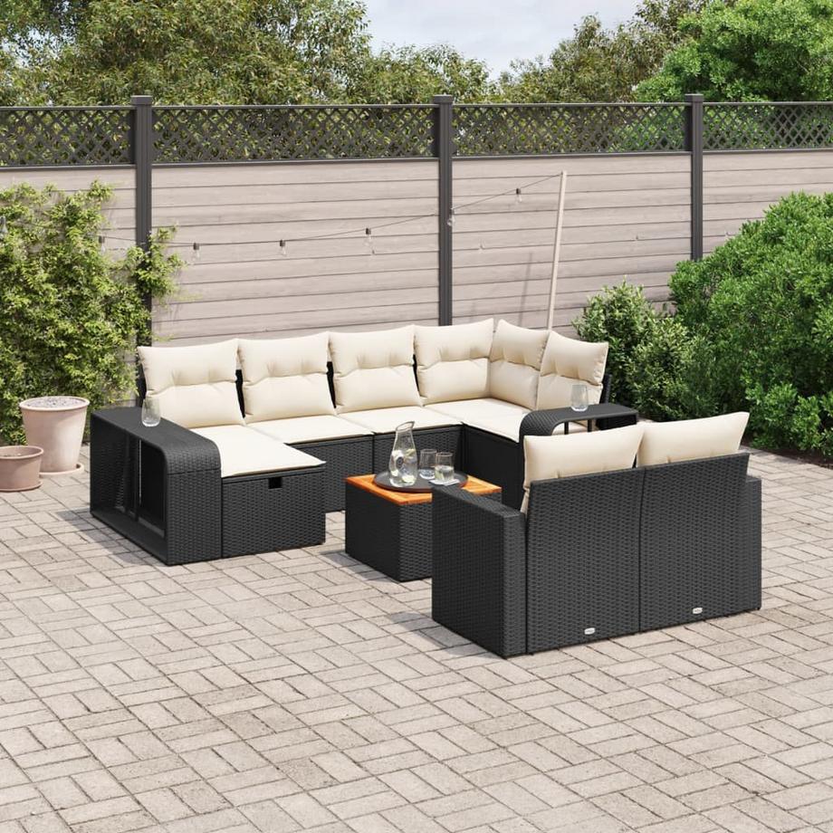 VidaXL Ensemble de canapés de jardin rotin synthétique  