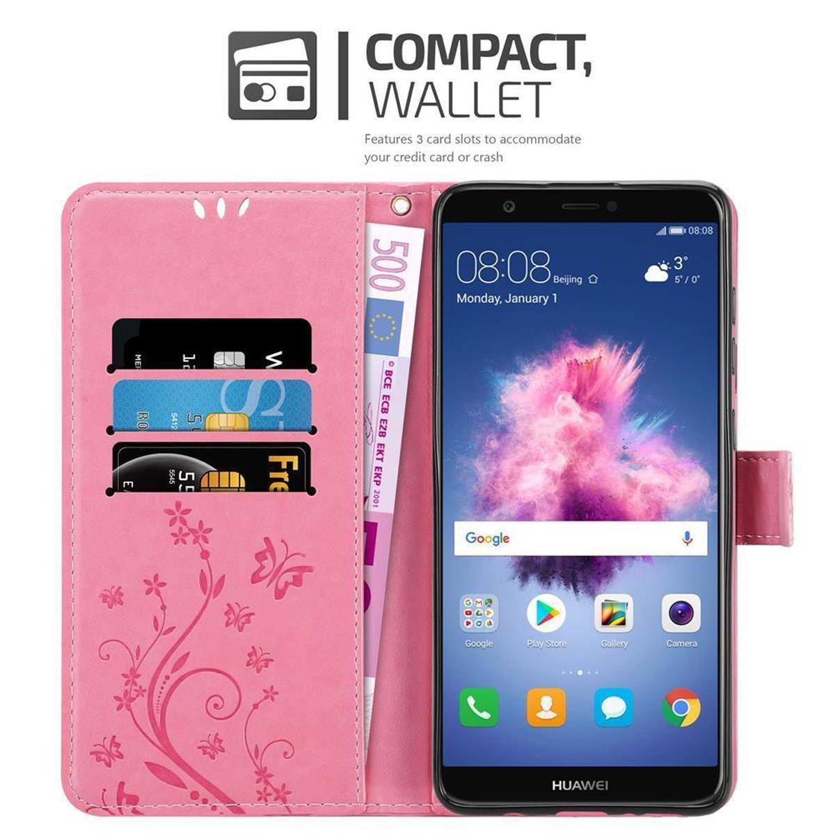 Cadorabo  Hülle für Huawei P SMART 2018  Enjoy 7S Blumen Design Magnetverschluss 