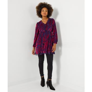 Robe tunique devoré manches ballon