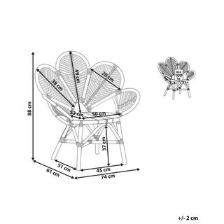 Beliani Pfauenstuhl aus Rattan Boho FLORENTINE II  