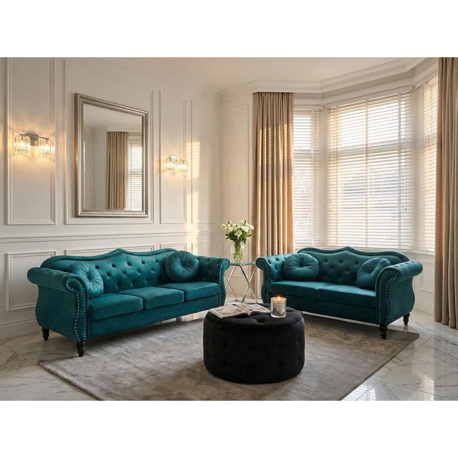 Beliani Salon pour 5 personnes en Velours  SKIEN  