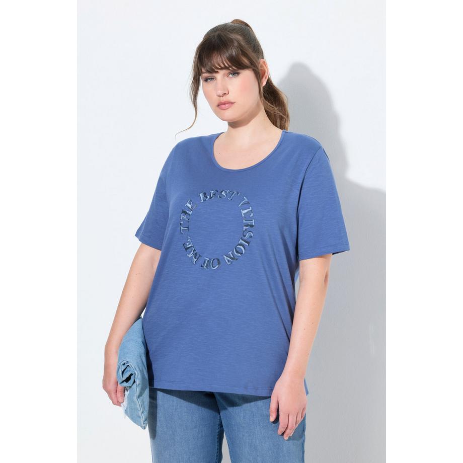 Ulla Popken T-Shirt Stampa Scritta Girocollo Mezza Manica  