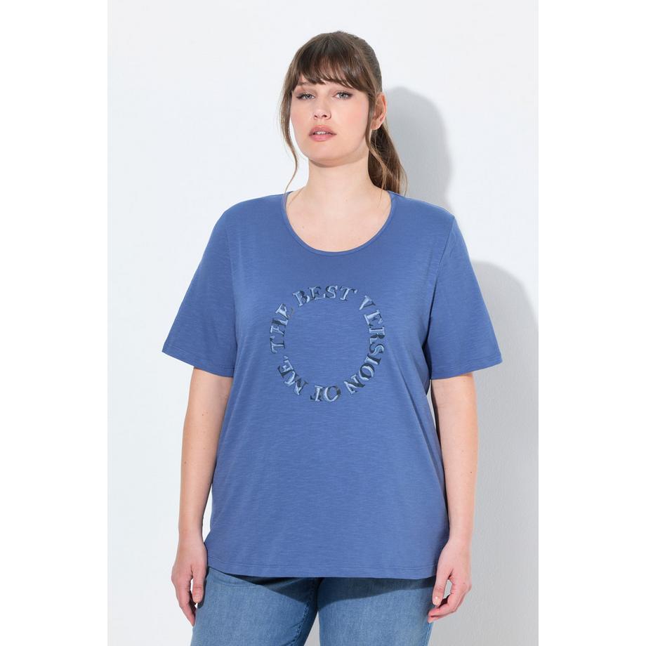 Ulla Popken T-Shirt Stampa Scritta Girocollo Mezza Manica  