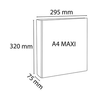 Exacompta Festes Ringbuch PP 2,3mm, 4 Ringe 50mm in D-Form, Rückenbreite 75mm, für DIN A4 Maxi, Kreacover x 10  