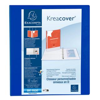 Exacompta Classeur PP personnalisable Kreacover - 4 anneaux en D 50mm - A4 maxi x 10  