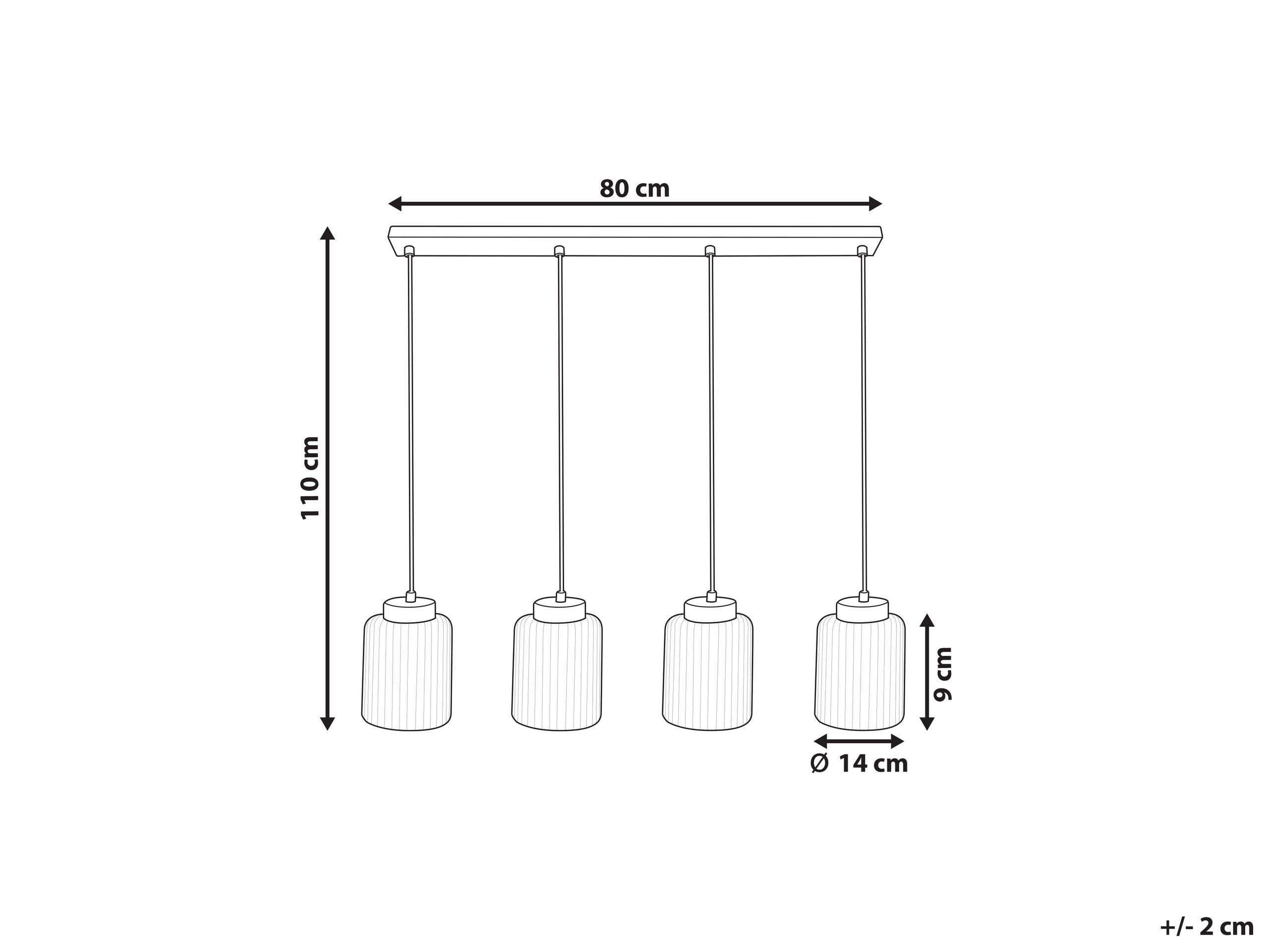 Beliani Lampe suspension en Acier Moderne CAUDELO  