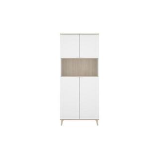 Vente-unique Credenza per cucina 4 ante e 1 nicchia Bianco e Rovere WAJDI  