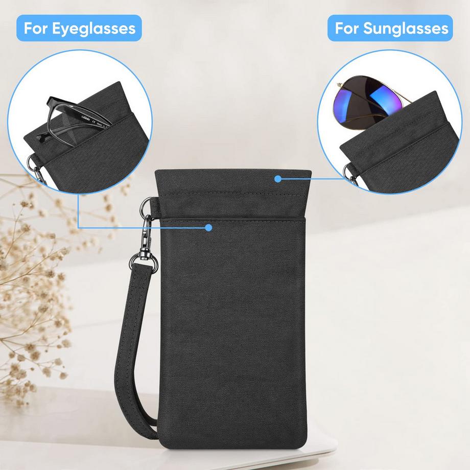 Only-bags.store Double étui à lunettes pour 2 paires de lunettes étui souple à attacher  