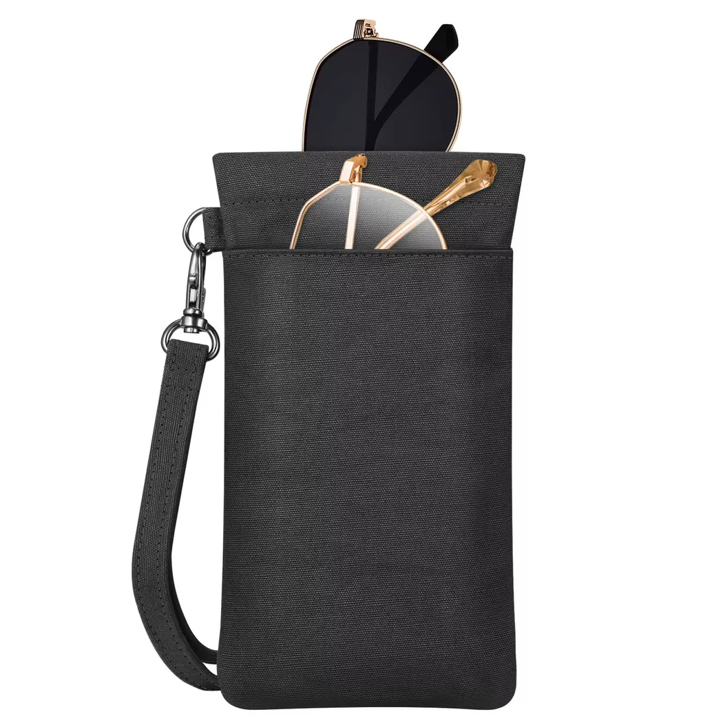 Only-bags.store - Doppelbrillenetui für 2 Brillen - weiches Brillenetui zum Aufstecken, für Damen, Schwarz, Größe Onesize