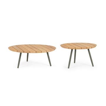 Table basse de jardin Ivissa vert (set de 2)