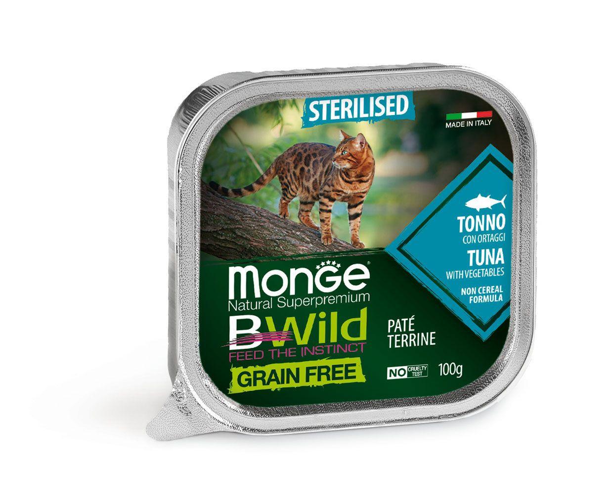 Monge  BWild Katze Sterilized Thunfisch und Garnelen - Multipack 