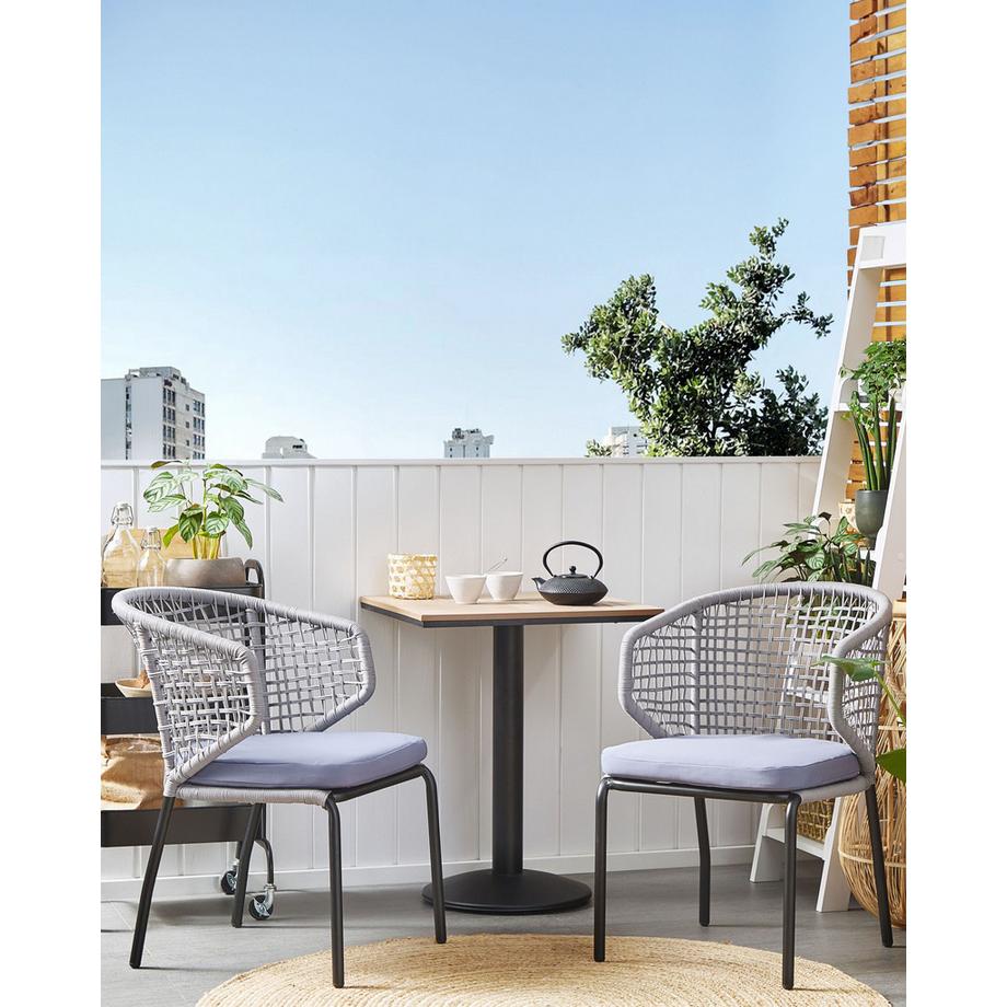 Beliani Set mit 2 Stühlen und Sitzkissen aus Aluminium  PALMI  