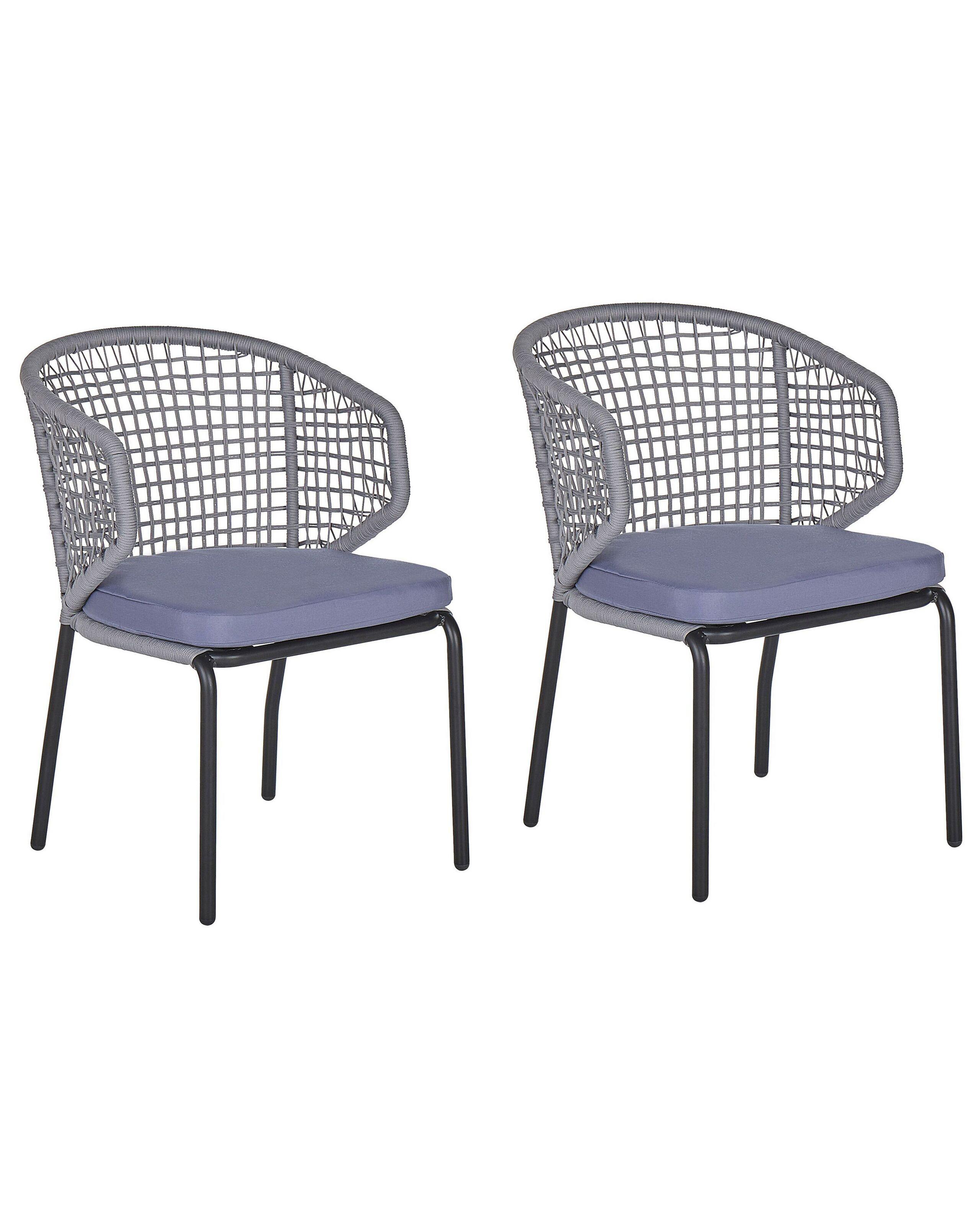 Beliani Lot de 2 chaises en Aluminium Moderne PALMI  