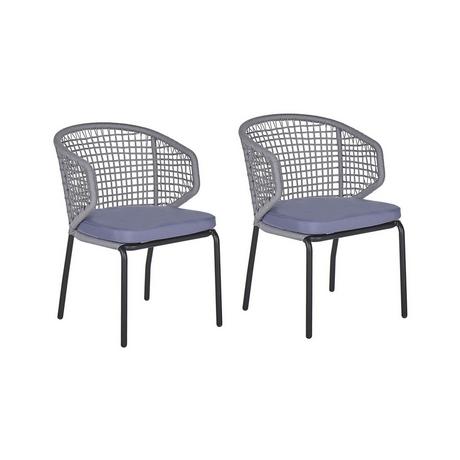 Beliani Lot de 2 chaises en Aluminium Moderne PALMI  