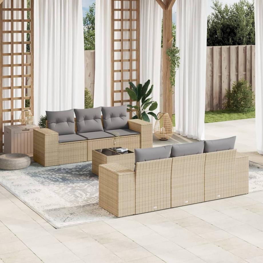 VidaXL Ensemble de canapés de jardin rotin synthétique  