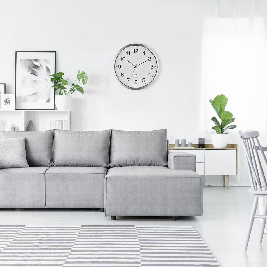 TFA Dostmann Analoge XXL Funk-Wanduhr mit Aluminium-Rahmen  