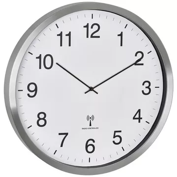 Analoge XXL Funk-Wanduhr mit Aluminium-Rahmen
