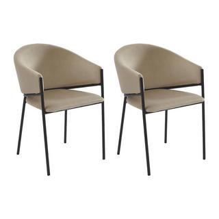 PASCAL MORABITO Sedia con braccioli in Velluto e Metallo Nero Beige - Lotto di 2 - ORDIDA di Pascal MORABITO  