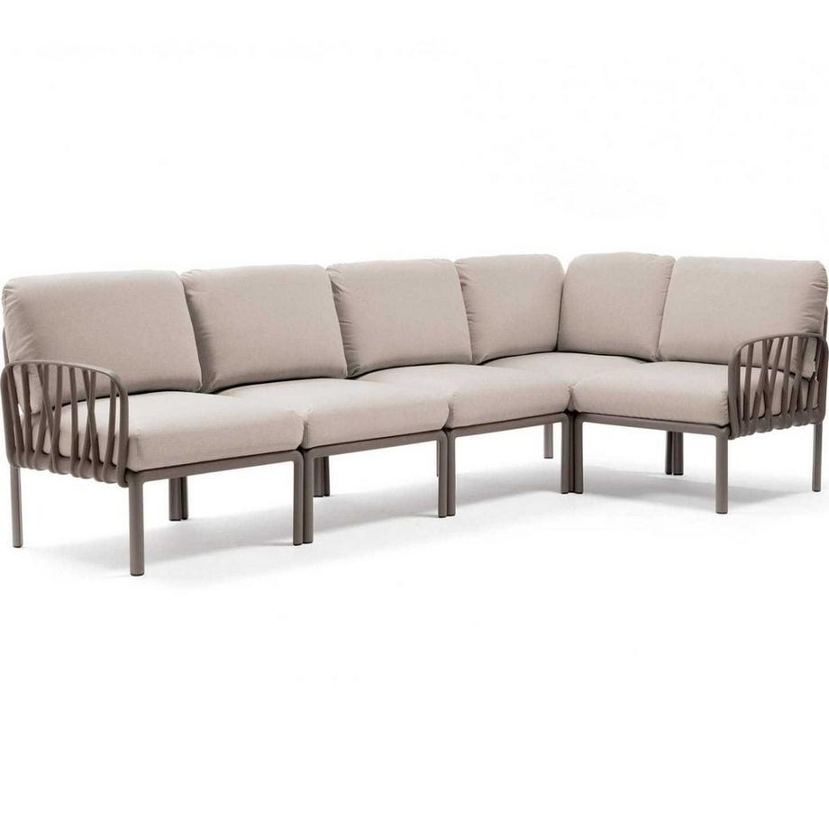 Lettino da giardino Komodo (5 pezzi) beige marrone