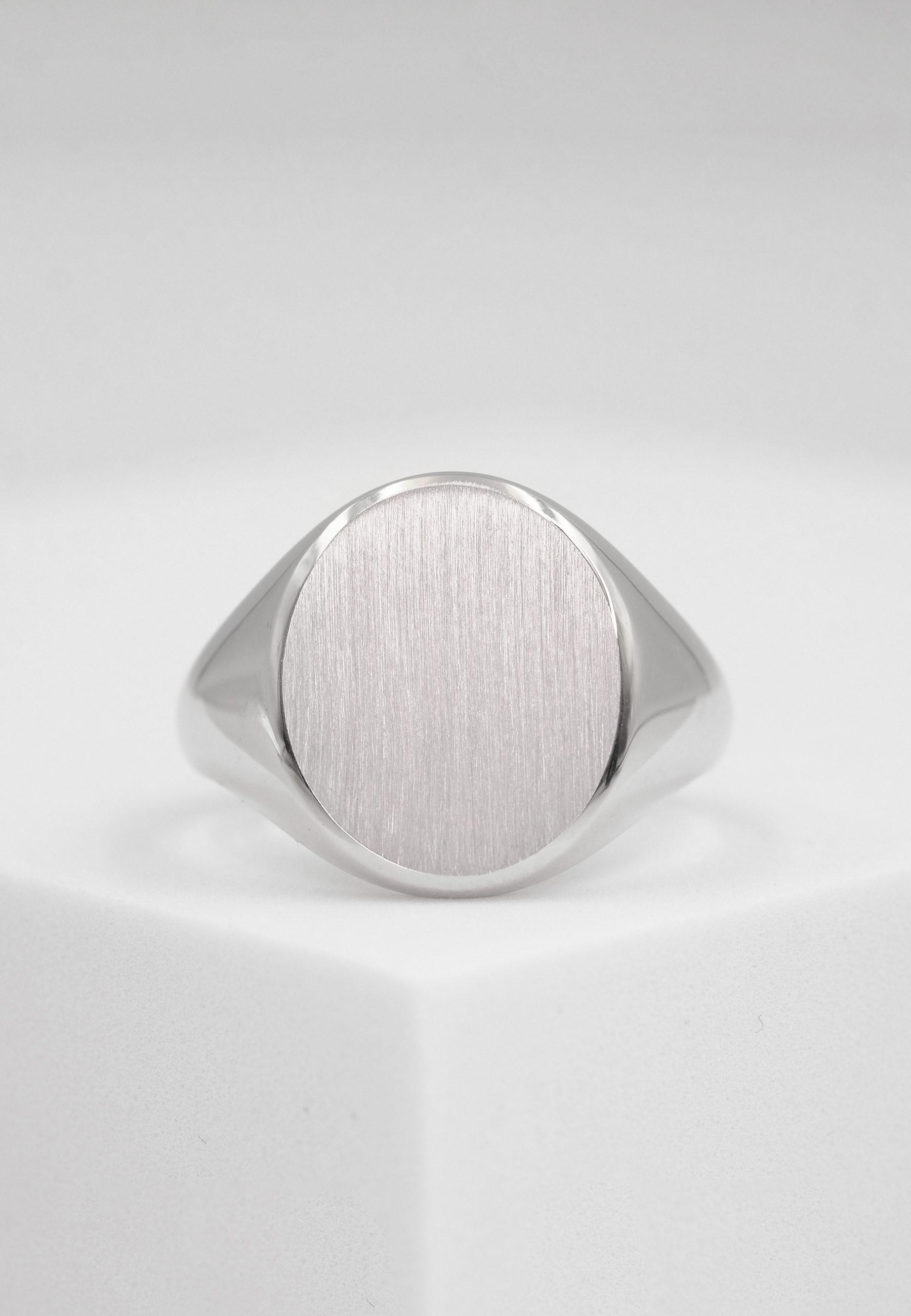 MUAU Schmuck  Bague à plaque en or blanc 750 