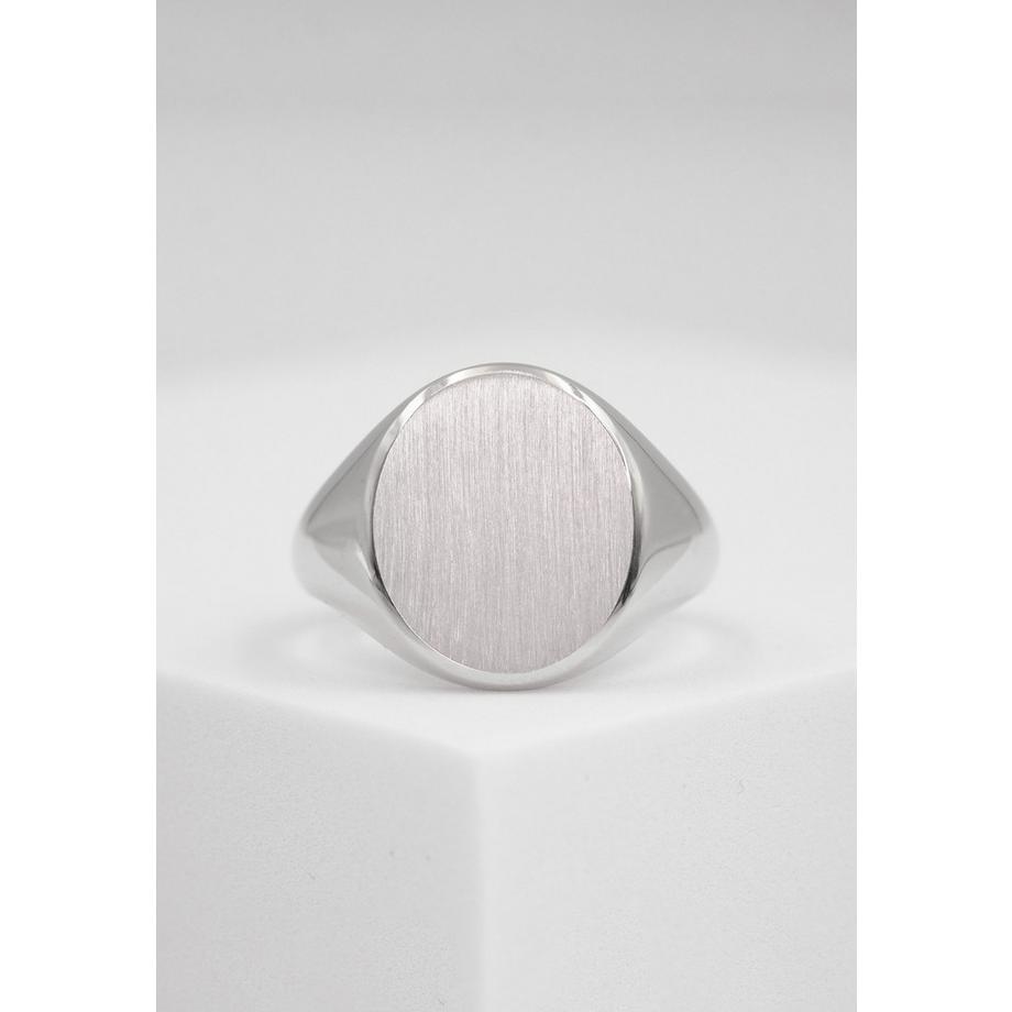 MUAU Schmuck  Bague à plaque en or blanc 750 
