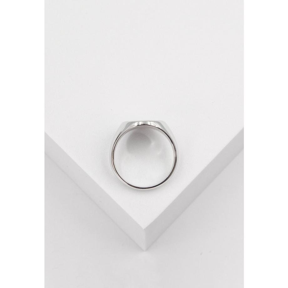 MUAU Schmuck  Bague à plaque en or blanc 750 