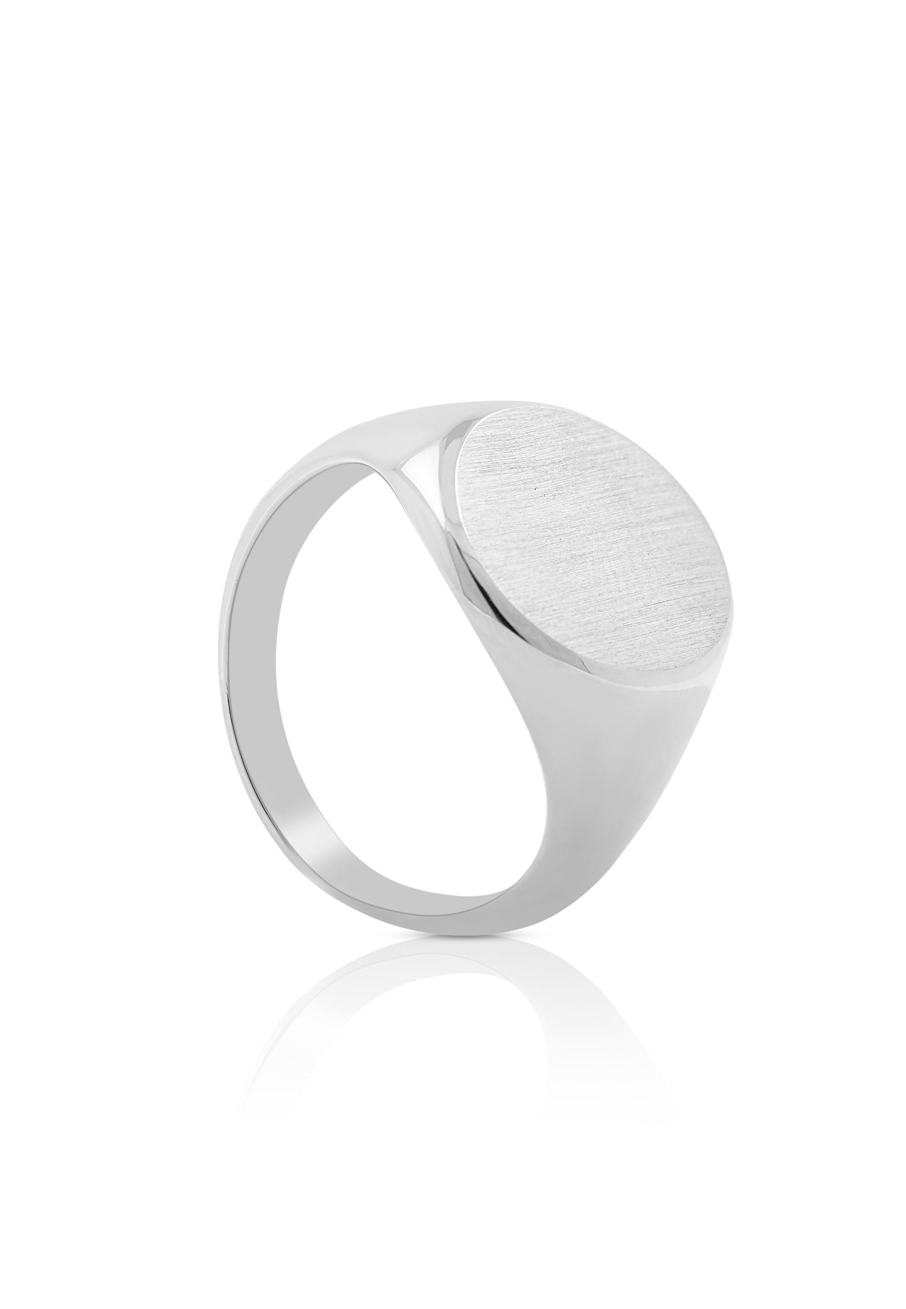 MUAU Schmuck  Bague à plaque en or blanc 750 