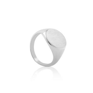 MUAU Schmuck  Bague à plaque en or blanc 750 