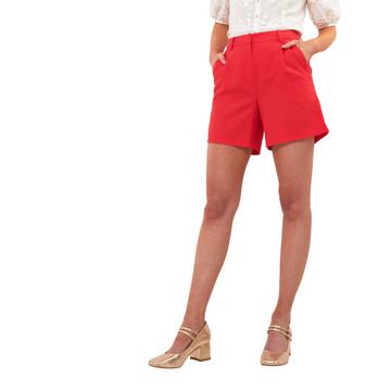 Shorts mit hoher Taille aus Leinenmischung