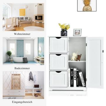 Mobile da bagno con 3 cassetti 60 x 30 x 81 cm bianco