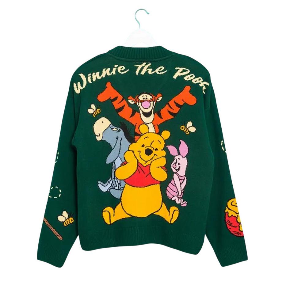 Winnie the Pooh Cardigan Lavorato a Maglia Winnie the Pooh Grafico  