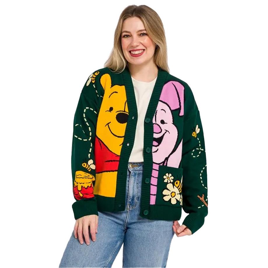 Winnie the Pooh Cardigan Lavorato a Maglia Winnie the Pooh Grafico  